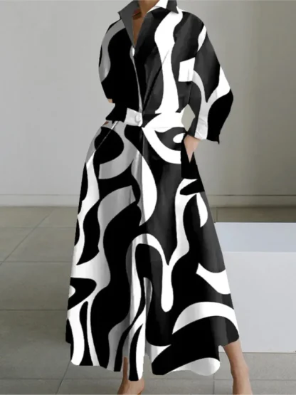 Big Polka Dot Long Sleeve Dress - Image 5
