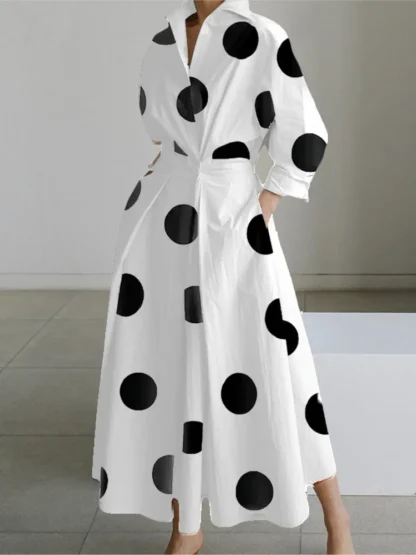 Big Polka Dot Long Sleeve Dress