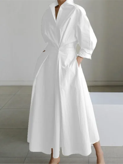 Big Polka Dot Long Sleeve Dress - Image 6