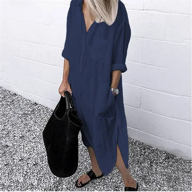 Plus Size Solid Long Sleeve Dresses | Free Shipping! Plus Size Solid Long Sleeve Dresses | Free Shipping!