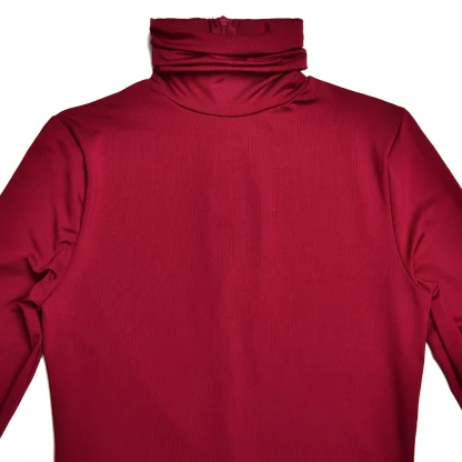 Turtleneck Solid Long Sleeve Dresses - Image 7