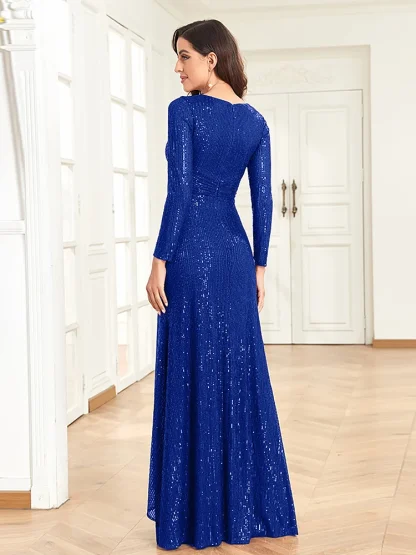 Luxury V-neck Long Sleeve Dresses - Image 2