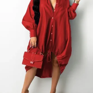 Red Long Sleeve Dress